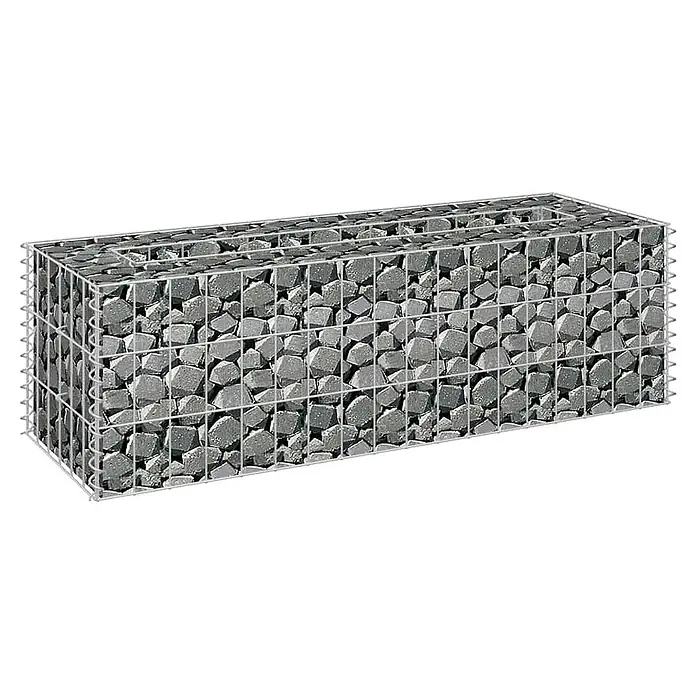 Furnicato Gabionen-Hochbeet verzinkter Stahl - 90 x 30 x 30 cm, Stahl, Fassungsvermögen Erde: 21 g