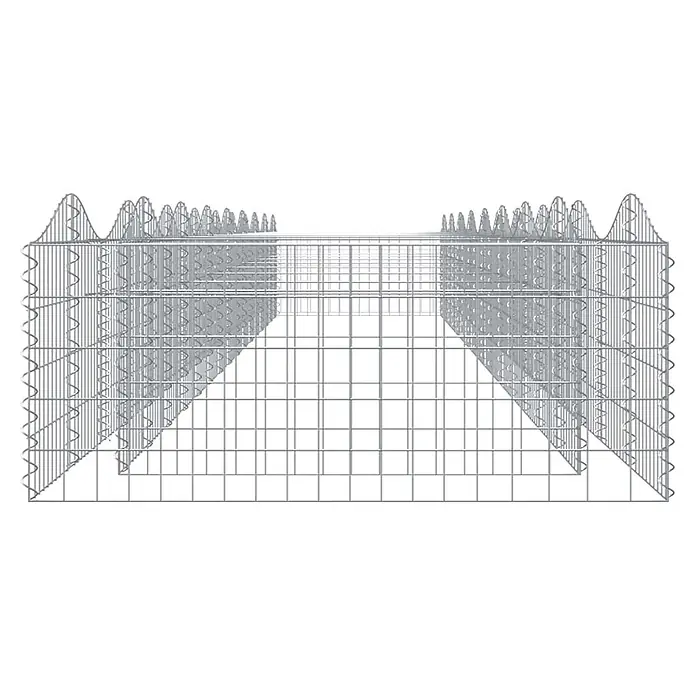 Furnicato Gabionen-Hochbeet verzinktes Eisen - 800 x 100 x 50 cm, Metall, Fassungsvermögen Erde: 4.000 g
