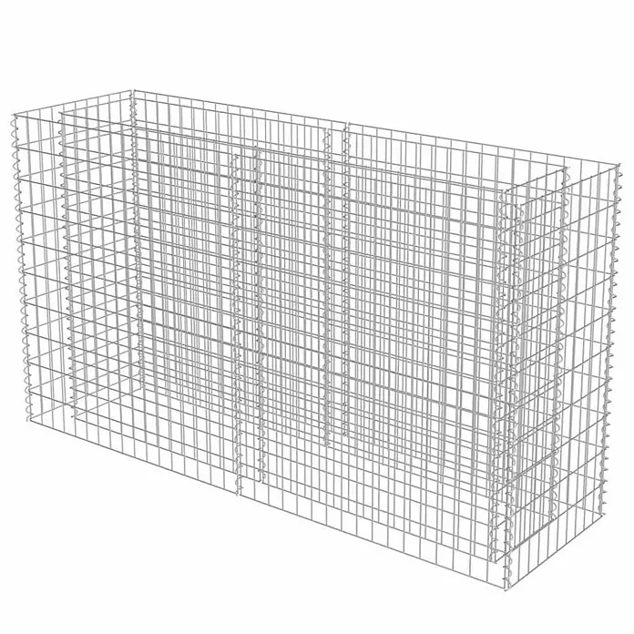 Furnicato Gabionen-Hochbeet verzinkter Stahl - 180 x 50 x 100 cm, Stahl, Fassungsvermögen Erde: 480 g