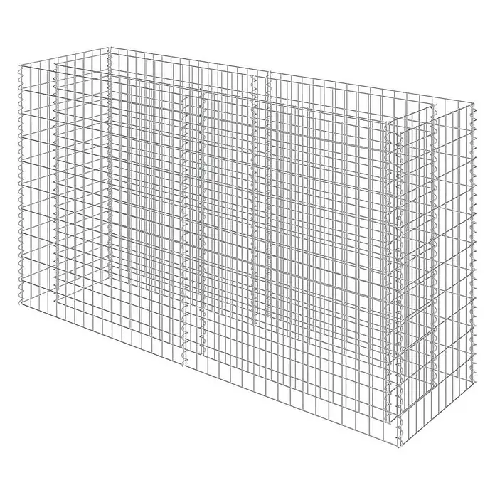 Furnicato Gabionen-Hochbeet verzinkter Stahl - 180 x 50 x 100 cm, Stahl, Fassungsvermögen Erde: 480 g