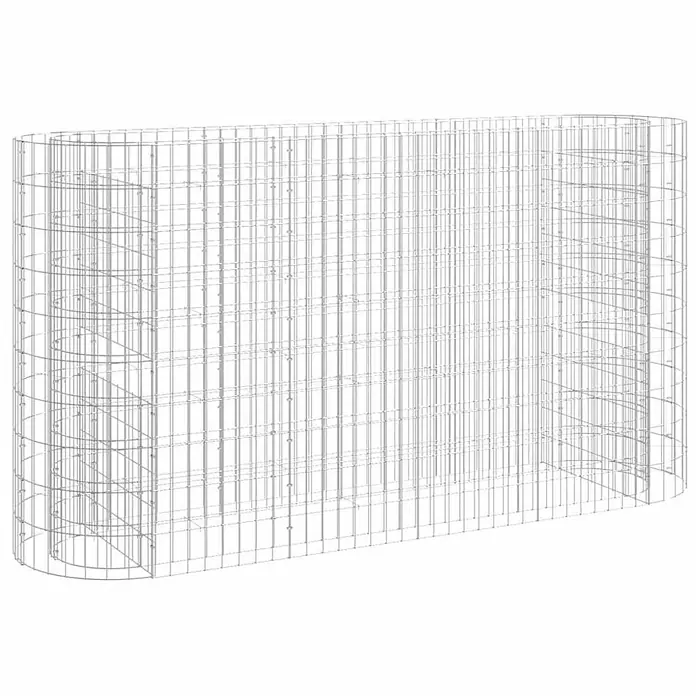 Furnicato Gabionen-Hochbeet verzinktes Eisen - 190 x 50 x 100 cm, Metall, Fassungsvermögen Erde: 950 g