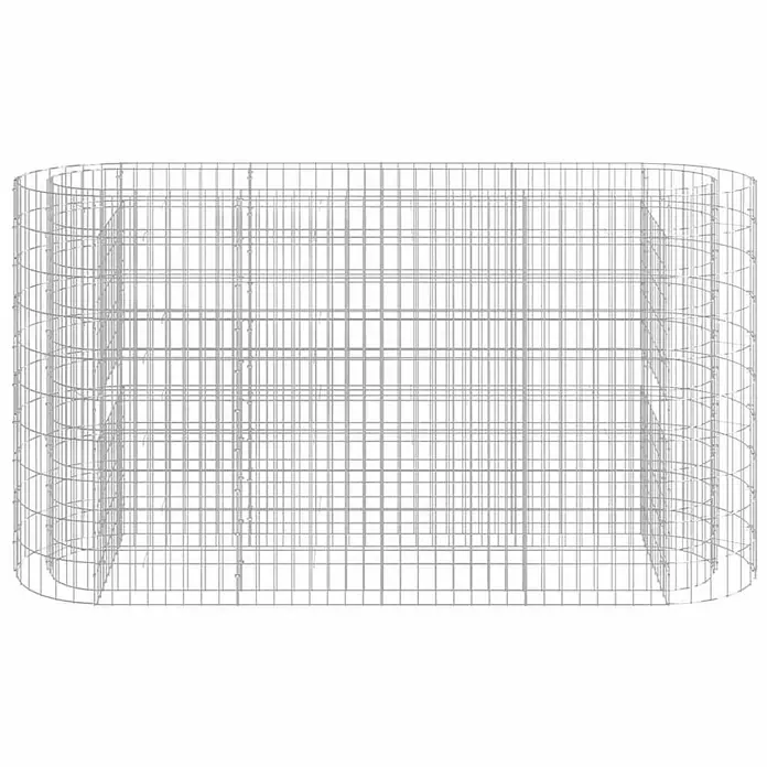 Furnicato Gabionen-Hochbeet verzinktes Eisen - 190 x 50 x 100 cm, Metall, Fassungsvermögen Erde: 950 g