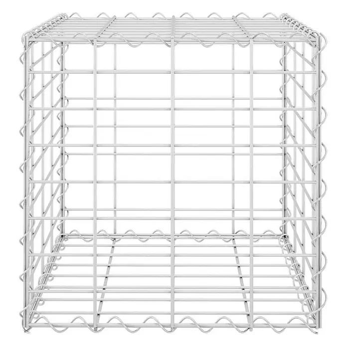 Furnicato Gabionen-Hochbeet Stahldraht - 40 x 40 x 40 cm, Stahl, Fassungsvermögen Erde: 64 g
