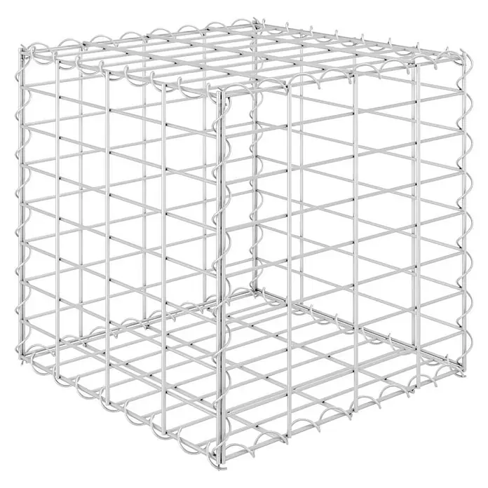 Furnicato Gabionen-Hochbeet Stahldraht - 40 x 40 x 40 cm, Stahl, Fassungsvermögen Erde: 64 g