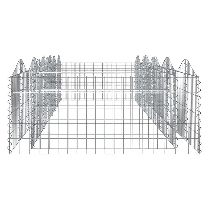 Furnicato Gabionen-Hochbeet verzinktes Eisen - 400 x 100 x 50 cm, Metall, Fassungsvermögen Erde: 2.000 g