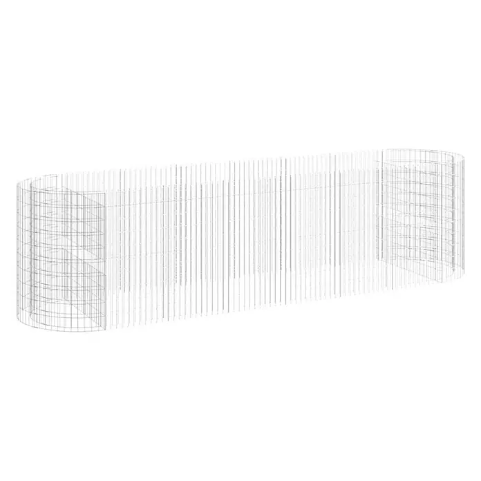 Furnicato Gabionen-Hochbeet verzinktes Eisen - 400 x 100 x 100 cm, Metall, Fassungsvermögen Erde: 4.000 g
