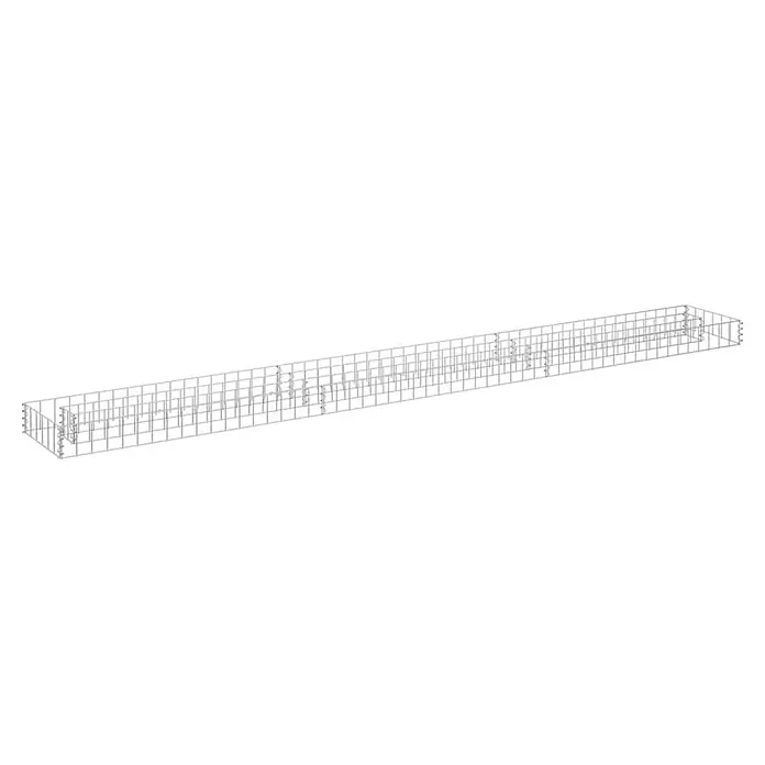 Furnicato Gabionen-Hochbeet verzinkter Stahl - 270 x 30 x 10 cm, Stahl, Fassungsvermögen Erde: 25 g