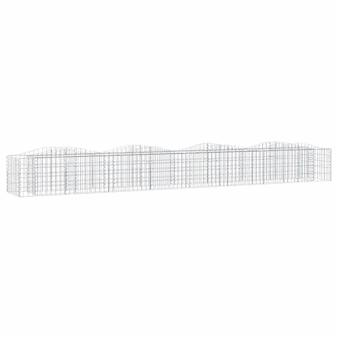 Furnicato Gabionen-Hochbeet verzinktes Eisen - 400 x 50 x 50 cm, Metall, Fassungsvermögen Erde: 1.000 g