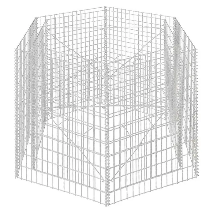 Furnicato Gabionen-Hochbeet verzinkter Stahl - 160 x 140 x 100 cm, Stahl, Fassungsvermögen Erde: 1.680 g
