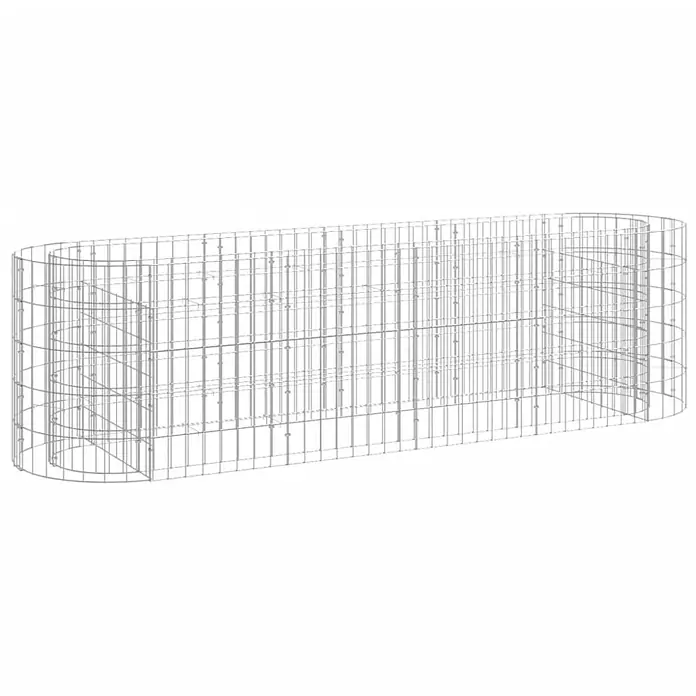 Furnicato Gabionen-Hochbeet verzinktes Eisen - 190 x 50 x 50 cm, Metall, Fassungsvermögen Erde: 475 g