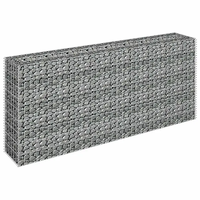 Furnicato Gabionen-Hochbeet Verzinkter Stahl - 180 x 30 x 90 cm, Stahl, Fassungsvermögen Erde: 144 g