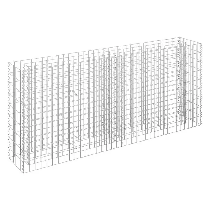 Furnicato Gabionen-Hochbeet Verzinkter Stahl - 180 x 30 x 90 cm, Stahl, Fassungsvermögen Erde: 144 g