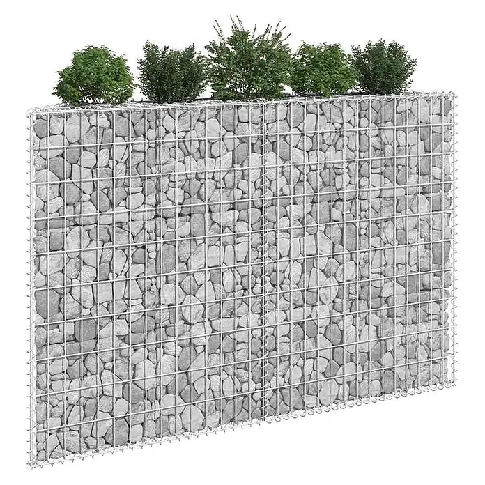 Furnicato Gabionen-Hochbeet verzinkter Stahl - 150 x 20 x 100 cm, Stahl, Fassungsvermögen Erde: 300 g