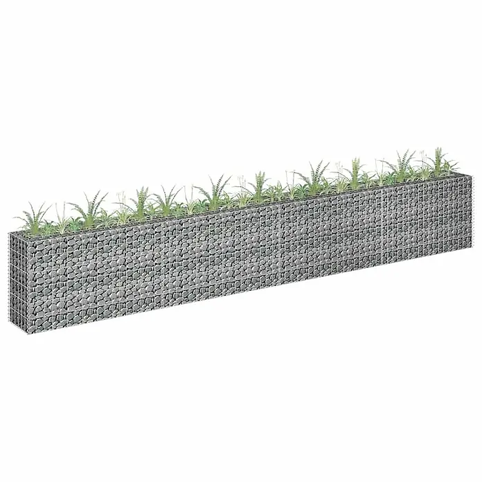 Furnicato Gabionen-Hochbeet verzinkter Stahl - 360 x 30 x 60 cm, Stahl, Fassungsvermögen Erde: 204 g