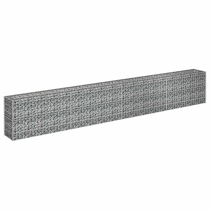 Furnicato Gabionen-Hochbeet verzinkter Stahl - 360 x 30 x 60 cm, Stahl, Fassungsvermögen Erde: 204 g