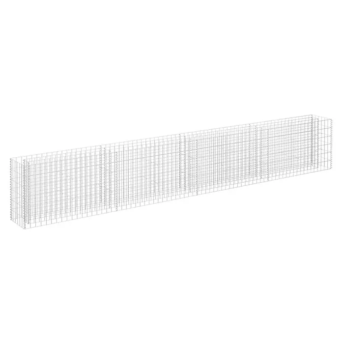 Furnicato Gabionen-Hochbeet verzinkter Stahl - 360 x 30 x 60 cm, Stahl, Fassungsvermögen Erde: 204 g