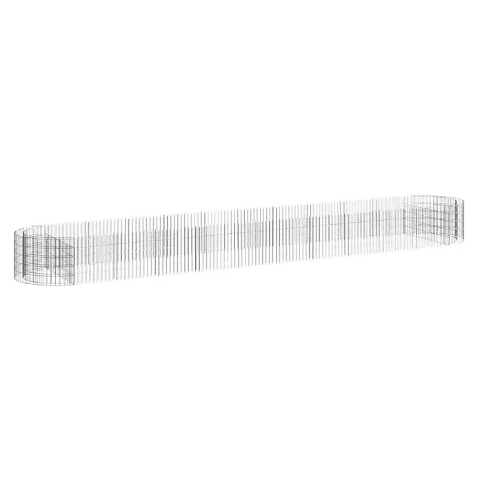 Furnicato Gabionen-Hochbeet verzinktes Eisen - 600 x 100 x 50 cm, Metall, Fassungsvermögen Erde: 3.000 g