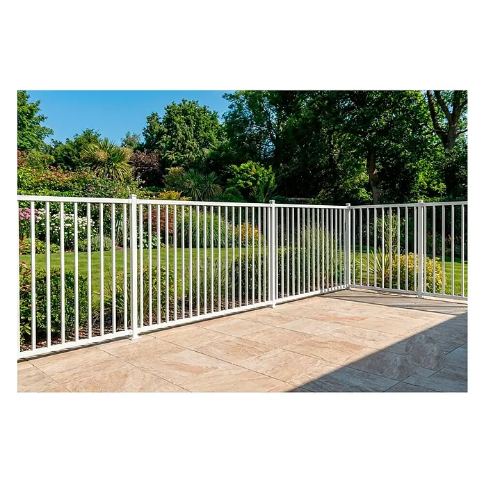 Adaptta Mattenzaun - 200 x 104 cm, Stahl, Weiß