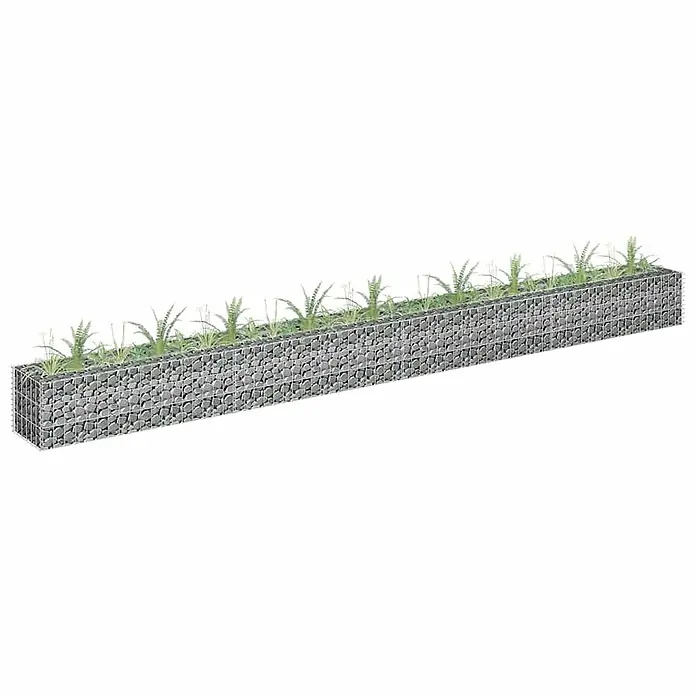 Furnicato Gabionen-Hochbeet verzinkter Stahl - 360 x 30 x 30 cm, Stahl, Fassungsvermögen Erde: 102 g