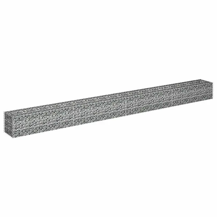 Furnicato Gabionen-Hochbeet verzinkter Stahl - 360 x 30 x 30 cm, Stahl, Fassungsvermögen Erde: 102 g
