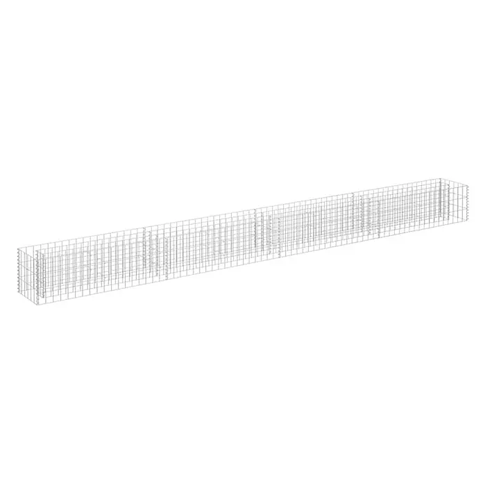 Furnicato Gabionen-Hochbeet verzinkter Stahl - 360 x 30 x 30 cm, Stahl, Fassungsvermögen Erde: 102 g
