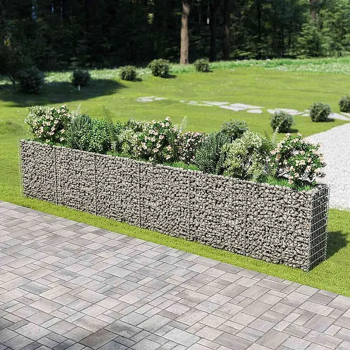 Furnicato Gabionen-Hochbeet verzinkter Stahl - 540 x 50 x 100 cm, Stahl, Fassungsvermögen Erde: 1.560 g