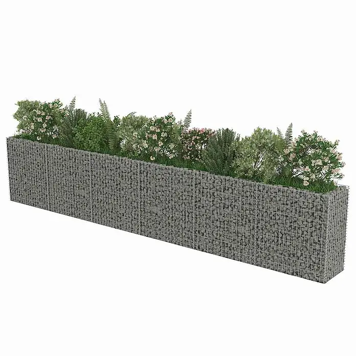 Furnicato Gabionen-Hochbeet verzinkter Stahl - 540 x 50 x 100 cm, Stahl, Fassungsvermögen Erde: 1.560 g
