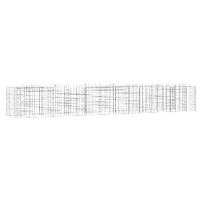 Furnicato Gabionen-Hochbeet verzinktes Eisen - 600 x 100 x 100 cm, Metall, Fassungsvermögen Erde: 6.000 g