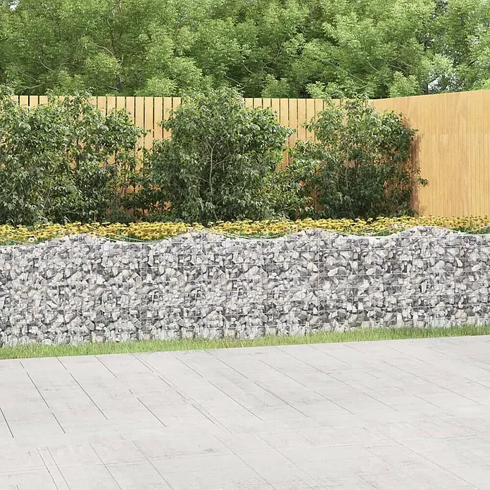 Furnicato Gabionen-Hochbeet verzinktes Eisen - 600 x 100 x 100 cm, Metall, Fassungsvermögen Erde: 6.000 g