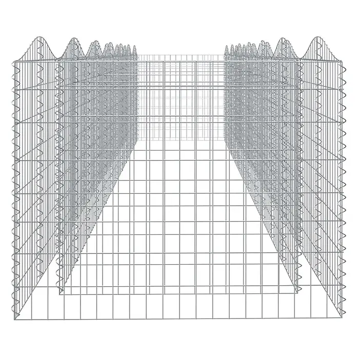 Furnicato Gabionen-Hochbeet verzinktes Eisen - 600 x 100 x 100 cm, Metall, Fassungsvermögen Erde: 6.000 g