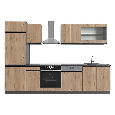 Küchenzeile R-Line 300 cm Goldkraft Eiche Art.-Nr. 39835