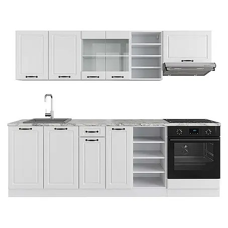 Vicco  Küchenzeile R-Line Weiß Landhaus/Weiß ohne Arbeitsplatte
