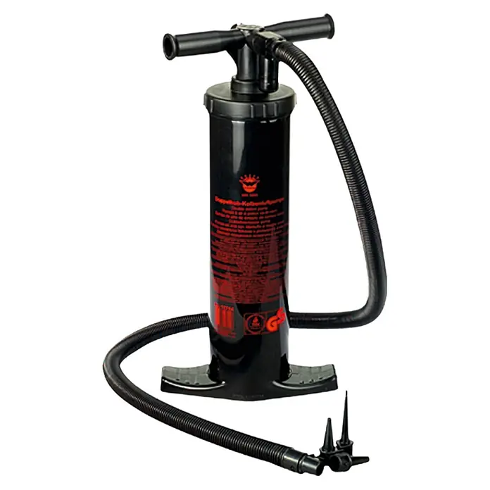 Intex Bomba de pistón doble Quick III - 1 x bomba de pistón doble, 4 x adaptador - Bomba de pistón negra de doble acción con manguera y accesorios para inflar colchones de aire, botes inflables y otros objetos inflables.