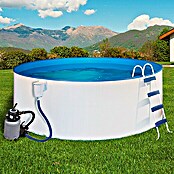 Malibu Rundbecken-Set Premium (Ø x H: 450 x 120 cm, 18 m³, Farbe Innenfolie: Blau)