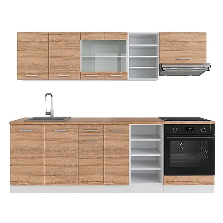 Vicco  Küchenzeile R-Line Sonoma/Weiß, AP Eiche