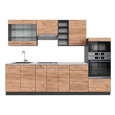 Küchenzeile Fame-Line 280 cm Goldkraft Eiche Art.-Nr. 42675