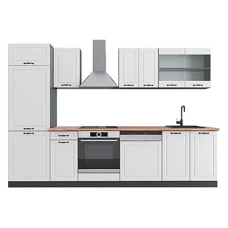 Vicco  Küchenzeile R-Line Weiß Landhaus/Anthrazit, AP Eiche