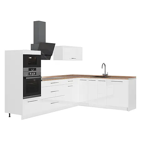 Eckküche Fame-Line 287 cm Weiß Hochglanz Art.-Nr. 63546