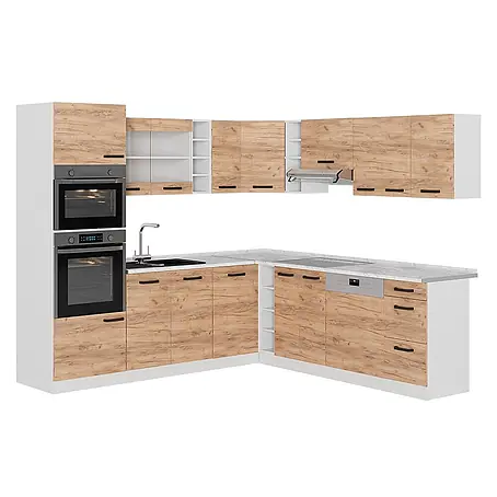 Vicco  Eckküche R-Line Goldkraft Eiche/Weiß AP Eiche
