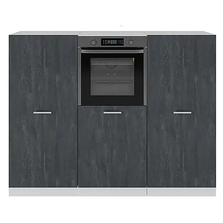 Vicco  Küchenleerblock R-Line Schwarz Beton/Weiß ohne Arbeitsplatte