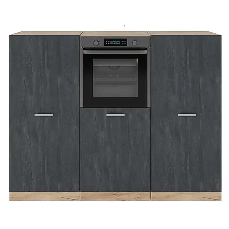Vicco  Küchenleerblock R-Line Schwarz Beton/Goldkraft Eiche ohne Arbeitsplatte