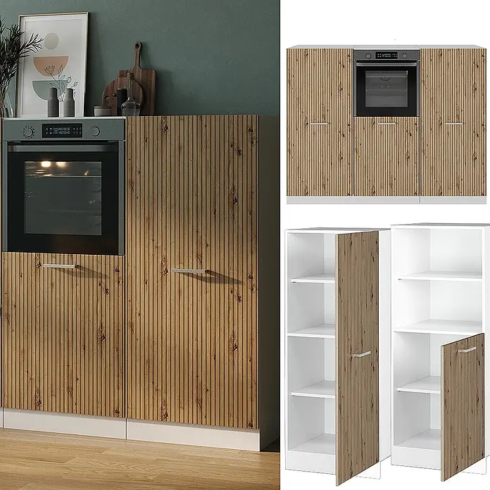 Vicco Küchenleerblock R-Line Artisan Eiche/Weiß ohne Arbeitsplatte - Artisan-Eiche