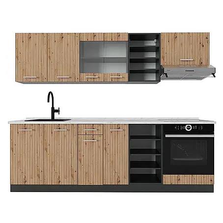 Vicco  Küchenzeile R-Line Artisan Eiche/Anthrazit, AP Marmor