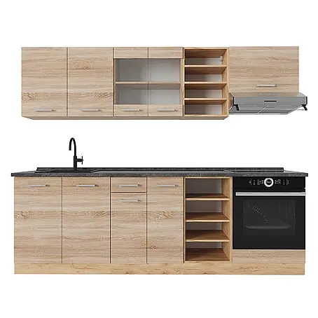 Vicco  Küchenzeile R-Line Sonoma/Goldkraft Eiche, AP Anthrazit