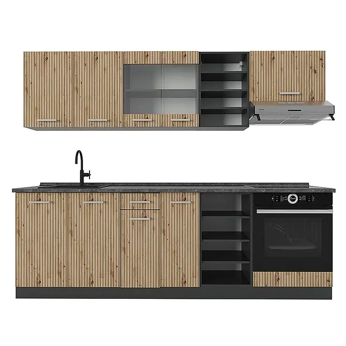 Vicco Küchenzeile R-Line Artisan Eiche/Anthrazit, AP Anthrazit - Artisan-Eiche, Ohne Elektrogeräte