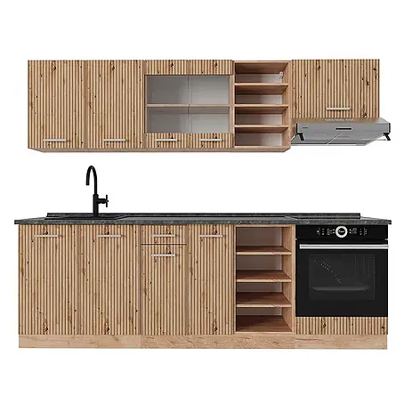 Vicco  Küchenzeile R-Line Artisan-Eiche/Goldkraft Eiche, AP Anthrazit