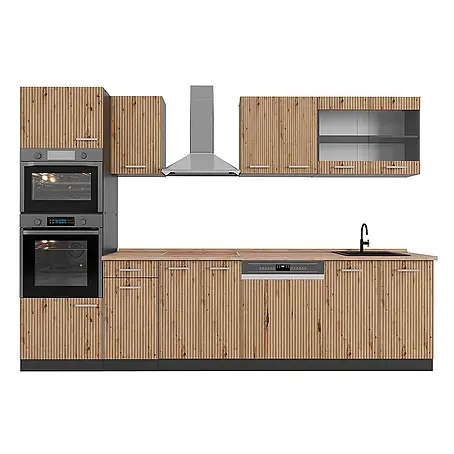 Vicco Küchenzeile R-Line, Artisan-Eiche, 300 cm