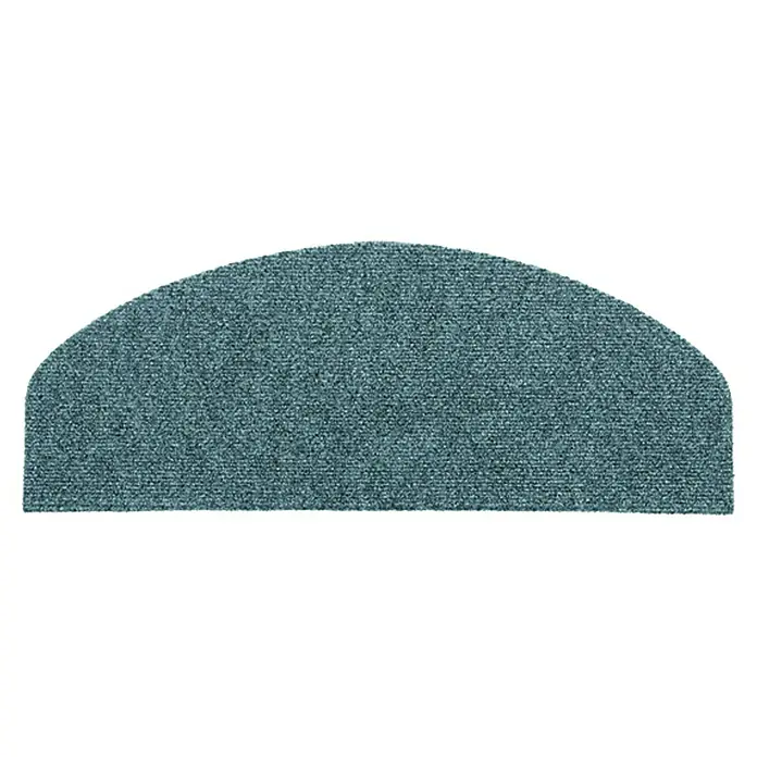 Astra Stufenmatte As - 28 x 65 cm, Grau - Halbrunde Teppichstufe in einem beruhigenden Blauton, ideal für Treppen. Das robuste Material bietet Trittsicherheit und Komfort.