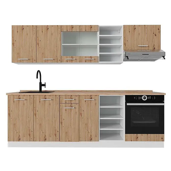Vicco Küchenzeile R-Line Artisan Eiche/Weiß, AP Eiche - Artisan-Eiche, Ohne Elektrogeräte