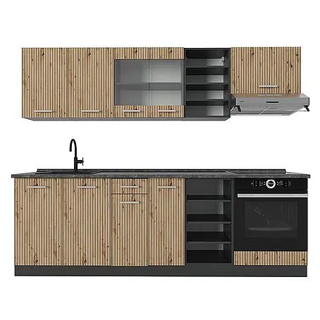 Vicco  Küchenzeile R-Line Artisan Eiche/Anthrazit ohne Arbeitsplatte